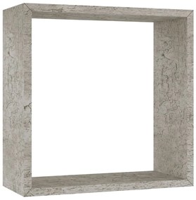 Prateleiras de parede em forma de cubo 3 pcs cinzento cimento