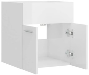 Armário lavatório 41x38,5x46cm contraplacado branco brilhante