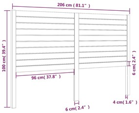 Cabeceira de cama 206x4x100 cm pinho maciço