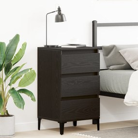 Cabeceira de noite vidaXL Preto Carvalho 40x35x70 cm Madeira do engend