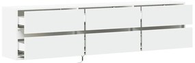 Móvel de parede para TV com luzes LED 180x31x45 cm branco