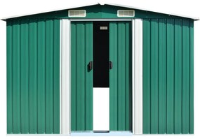 Abrigo de jardim 257x990x181 cm aço galvanizado verde