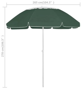 Guarda-sol de praia 300 cm verde