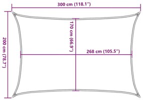 Para-sol estilo vela 3x2 m oxford 100% poliéster cor areia