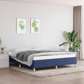 vidaXL Estrutura de cama com molas 180x200 cm tecido azul