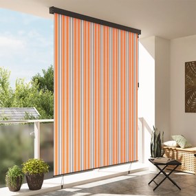 Cortina Rolô Exterior Riscas Manual Amarelo e azul 220 x 250 cm tecido