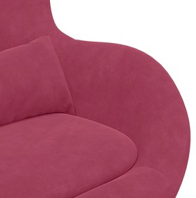 Cadeira de Ovo vidaXL Vermelha em Veludo