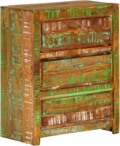 vidaXL Armário gavetas 60x33x75 cm madeira recuperada maciça multicor