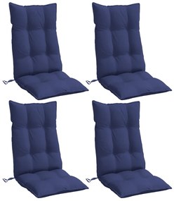 Almofadões cadeira encosto alto 4pcs tecido oxford azul-marinho