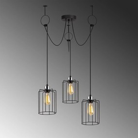 Candeeiro de Teto Tel – Preto – Diâmetro 96 cm, Altura 131 cm