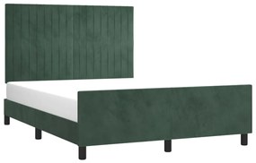 Estrutura de cama sem colchão 140x200 cm veludo verde-escuro