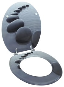 Assento de sanita com tampa MDF design seixos