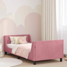 vidaXL Estrutura de Cama Infantil com Cabeceira Rosa 80 x 200 cm