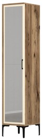 Guarda-roupa Kumsal R – Nogueira e Creme – 40x47,5x201,4 cm
