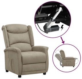 vidaXL Poltrona elevatória tecido de microfibra cinzento-claro
