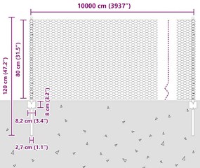 Postes de Cerca vidaXL 11 pcs U-Channel Verde 80 cm Aço