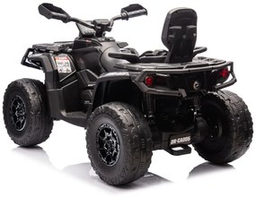 Moto 4 elétrica para crianças 12V Can Am Outlander 4x4 com controlo remoto, rodas Espuma EVA, assento couro Carga até 50Kg Preta