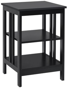 Mesinha de Cabeceira 41x41x61 cm – Preto | Mesa Auxiliar com Barras de