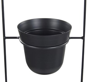 Vasos para plantas suspensos em metal preto 18 x 12 x 62 cm AGIOS Beliani