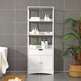 Armário com 3 compartimentos abertos 60 x 32,5 x 154 cm Branco