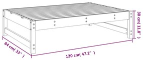 Apoio de pés para jardim 120x80 cm pinho maciço cinzento