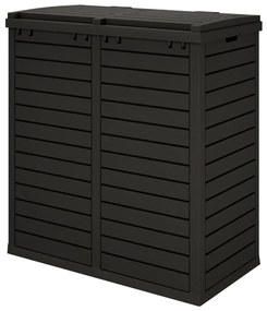 Caixote do lixo p/ exterior 78x41x86 cm polipropileno preto