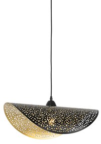 Candeeiro de suspensão oriental preto com dourado 50 cm - Japke Oriental