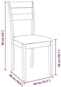 Cadeiras de jantar com almofadões 2 pcs madeira maciça branco