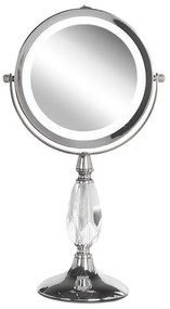 Espelho de maquilhagem prateado com LED ø 18 cm MAURY Beliani