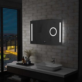 Espelho de parede LED c/ sensor tátil casa de banho 100x60 cm