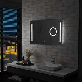 vidaXL Espelho de parede LED c/ sensor tátil casa de banho 100x60 cm