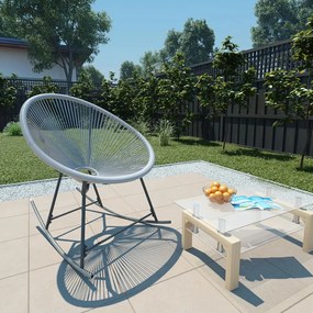 vidaXL Cadeira de baloiço lua de jardim vime PE cinzento