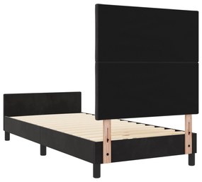 Estrutura de Cama Preta 90x190 cm Veludo