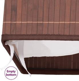 Cesto retangular para roupa suja bambu castanho