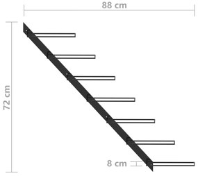 Garrafeira de parede para 7 garrafas metal preto