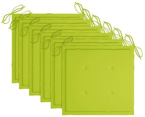Cadeiras de jardim dobráveis c/ almofadões 6 pcs teca maciça