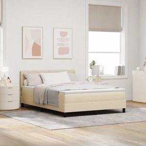Cama Box Spring com Colchão creme 160x200 cm Tecido