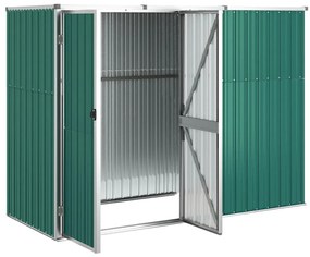 Abrigo p/ ferramentas jardim 225x89x161cm aço galvanizado verde