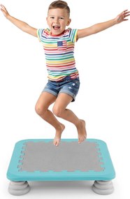 Mini-Trampolim Infantil, 65 x 65 x 13 cm, Superfície Antiderrapante, Azul