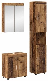 vidaXL Conjunto de Móveis para Banheiro com porta TULUM Madeira antiga