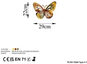 Acessório Decorativo de Parede Farfalla – Multicolor – 29 x 22 cm