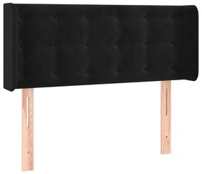 Cabeceira de cama c/ luzes LED veludo 103x16x78/88 cm preto