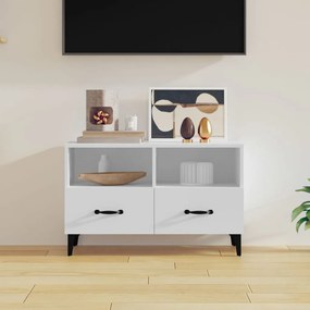 Móvel de TV Calibro com 2 Gavetas e Prateleiras de 80 cm - Branco - De