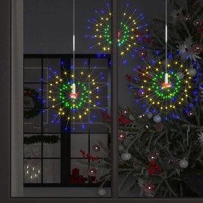 vidaXL Iluminação fogo artifício ext. 10 pcs 1400 LEDs 20 cm multicor