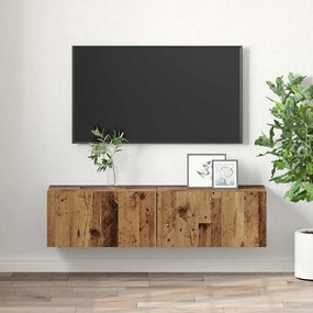Conjunto de Armário de TV Madeira Envelhecida