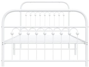 Estrutura de cama com cabeceira e pés 100x190 cm metal branco