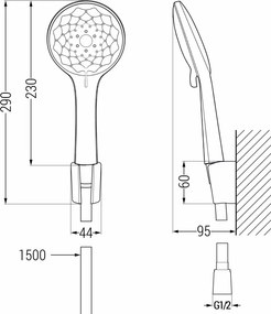 Mexen R-74 conjunto de chuveiro fixo, cromado - 785745052-00