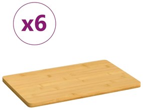 Tábuas de pequeno-almoço 6 pcs 22x14x0,8 cm bambu