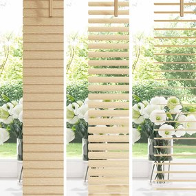 vidaXL Cortina Veneziana Marrom Claro com Padrão 213 x 40 cm PVC