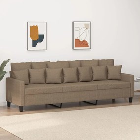 vidaXL Sofá de 3 lugares tecido 210 cm cinzento-acastanhado
